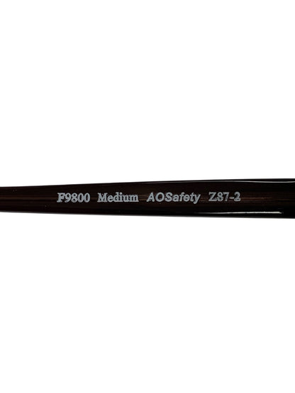 アメリカンオプティカル AO SAFETY F9800 メガネ ブラウン セルフレーム ウェリントン セーフティーグラス ITJ9EHO5AR4G