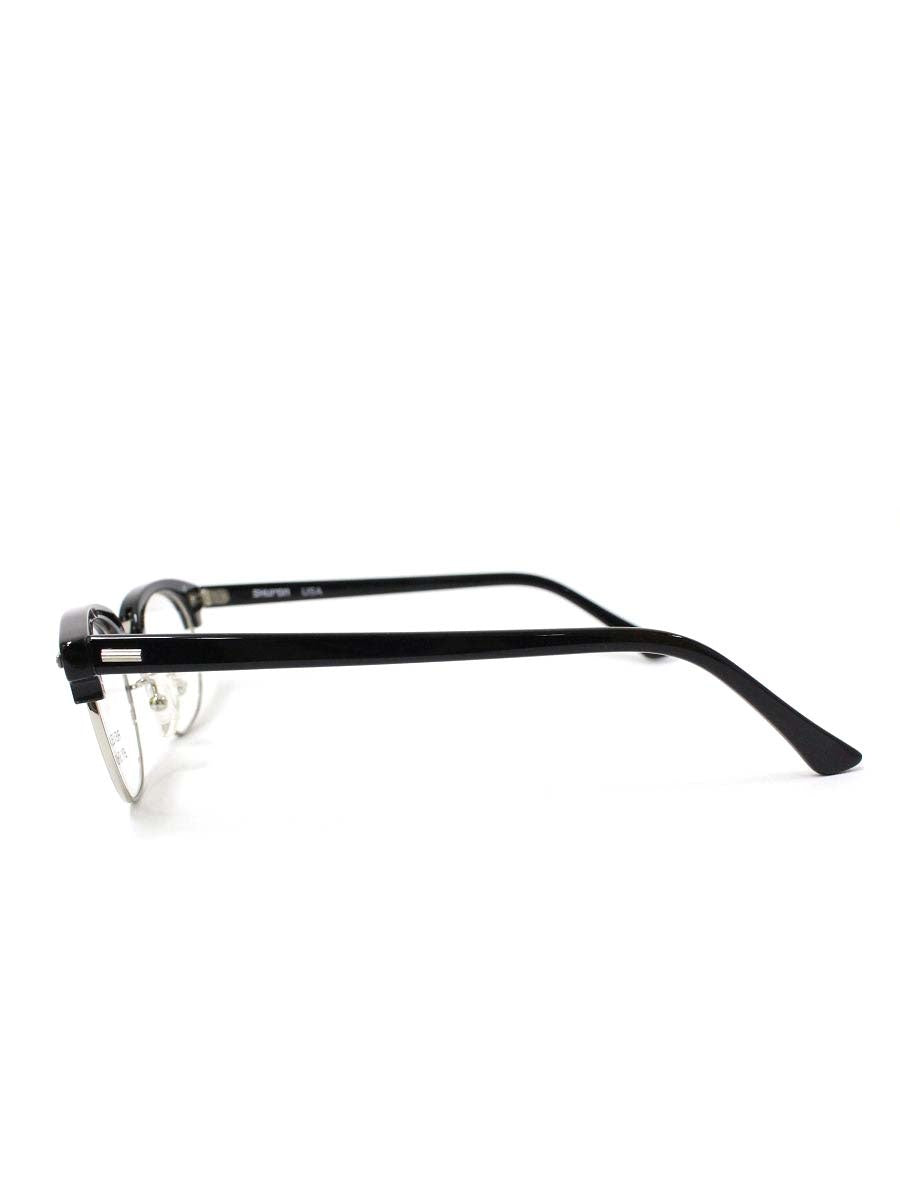 シュロン ロンサー リベレーション メガネ ブラック/シルバー コンビフレーム フルリム ボストン ITDI8ZRZ5394
