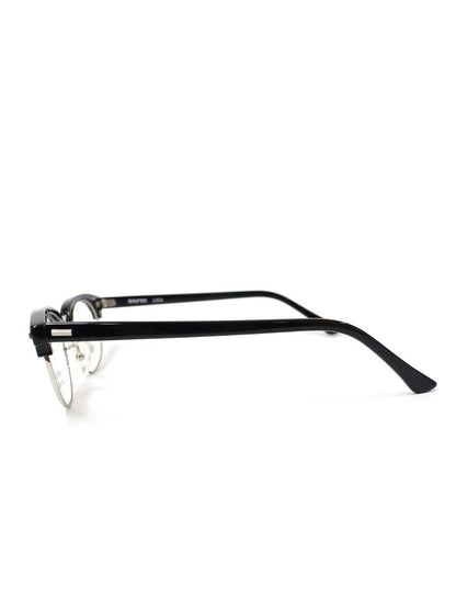 シュロン ロンサー リベレーション メガネ ブラック/シルバー コンビフレーム フルリム ボストン ITDI8ZRZ5394