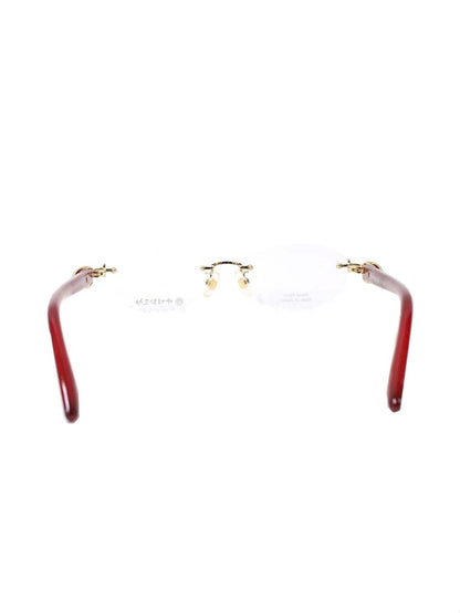 中村勘三郎 KN-2642 メガネ ワインレッド シープホーン スワロフスキーリング リムレス IT8C0UWIKFV4