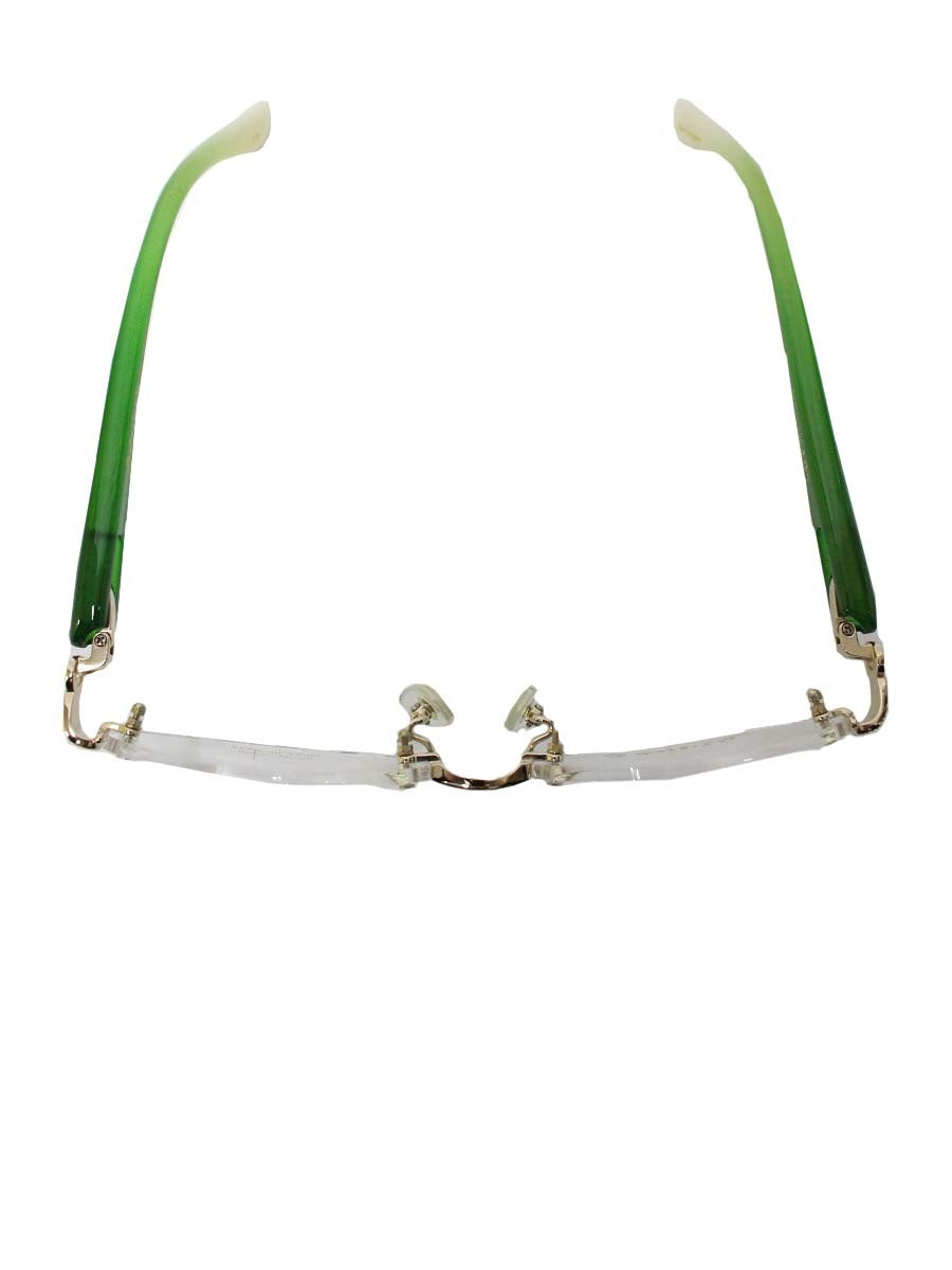 中村勘三郎 KN-2629 メガネ ゴールド/グリーン 手作り コンビフレーム リムレス オーバル IT08P61HWX9D