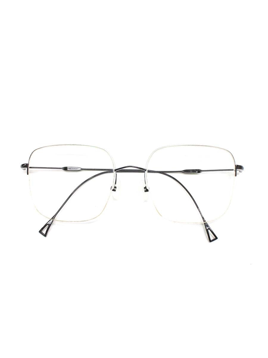 イッセイミヤケ SQUARE-V メガネ ブラック 金子眼鏡×ISSEY MIYAKE メタルフレーム ハーフリム ウェリントン IT8Q7SXHGJ42