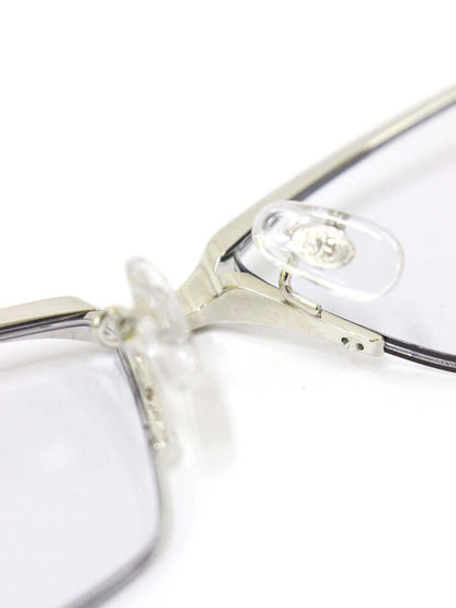 サムライ翔 リラックスライン 仁 SS-J225 メガネ シルバー/ブラッククリア メタルフレーム ハーフリム スクエア ♯1 IT7S39FDXH34