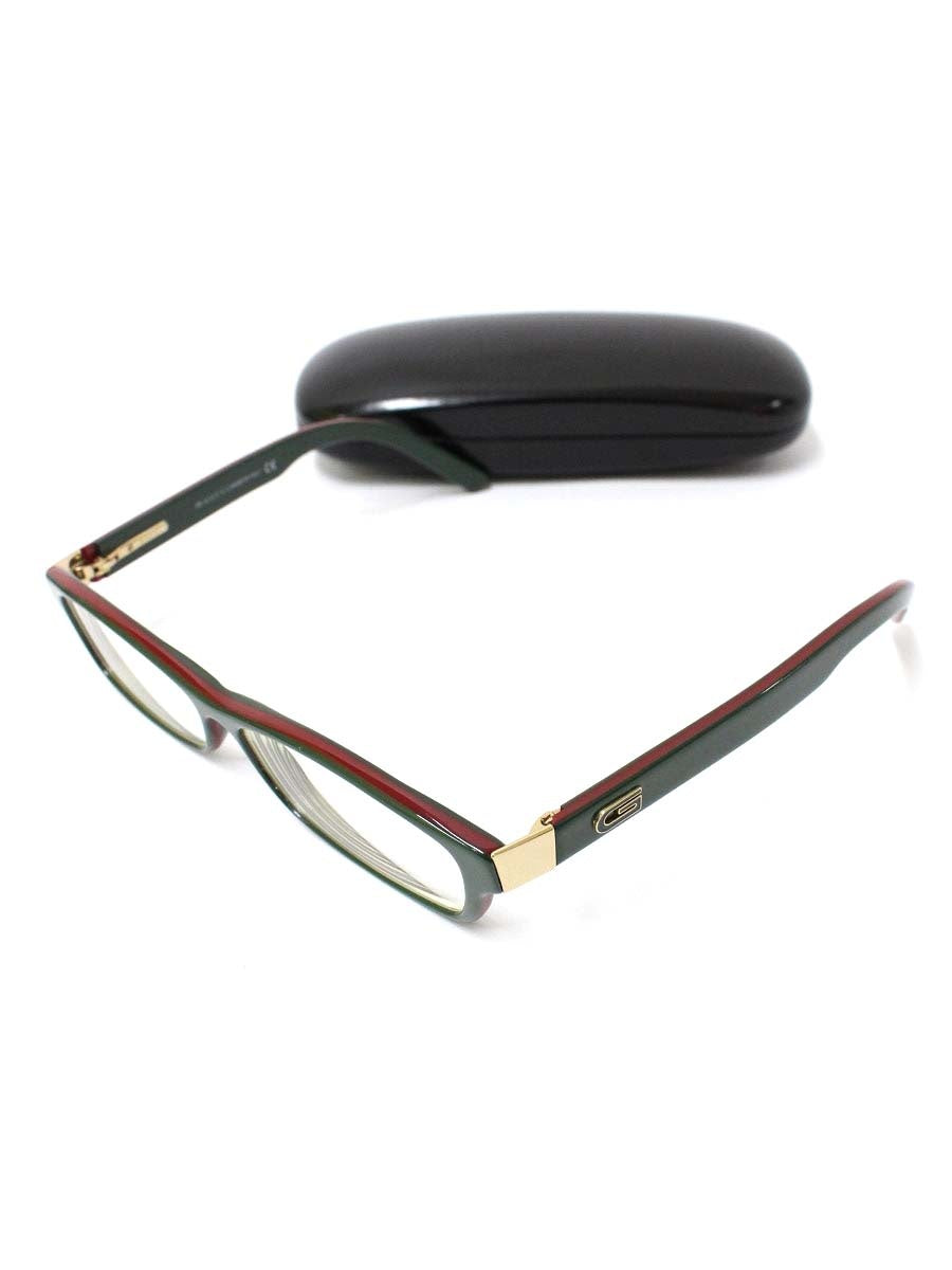 グッチ GG1525 メガネ グリーン/レッド/ゴールド セルフレーム フルリム スクエア ITVMJ35FBK26