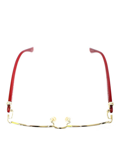 中村勘三郎 KN-2670 眼鏡 ゴールド/レッド ストーン付き スクエア  COL.C-2 ITNC1TQKDNNY