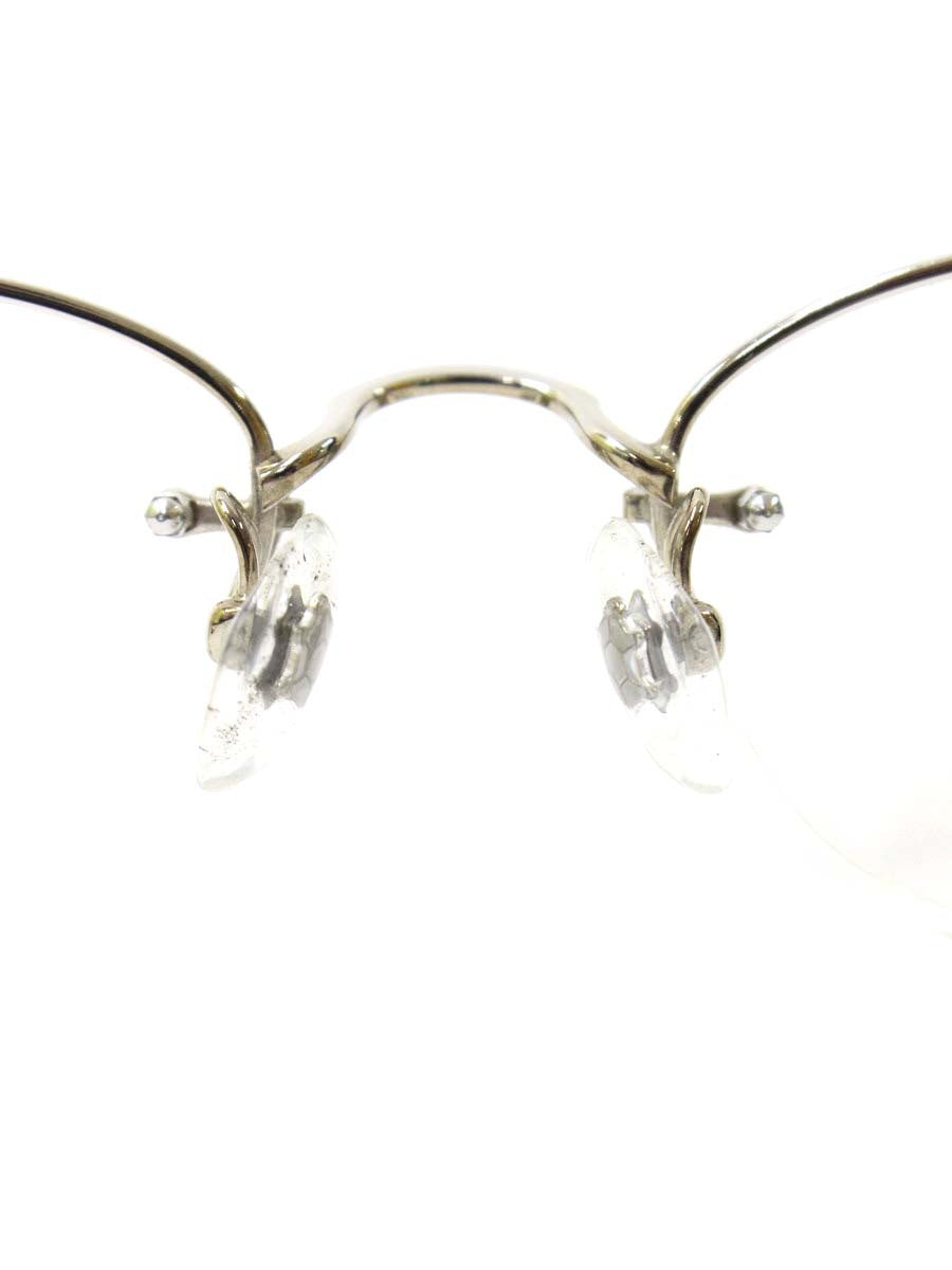 フォーナインズ O-32T メガネ シルバー/グレー メタルフレーム ハーフリム スクエア ITFWOXJJLLBG