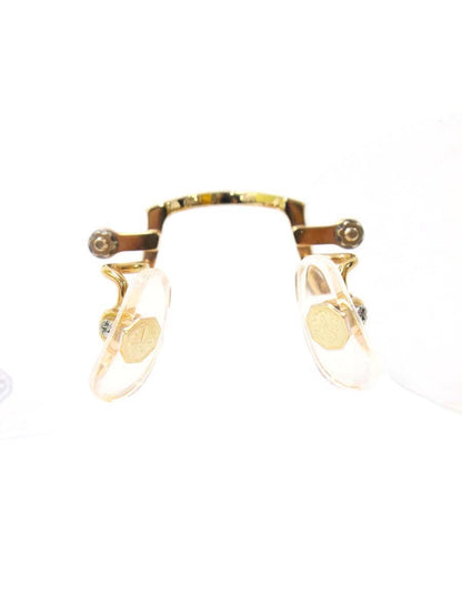 中村勘三郎 KN-2671 メガネ ゴールド/ホワイトラメ シープホーン スワロフスキー リムレス ITWM43O9IL1C