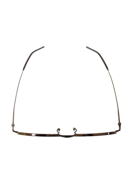 イーファイブアイヴァン ｍ23 メガネ ブラウン メタルフレーム ハーフリム ツーブリッジ IT1KTBIO9Y18