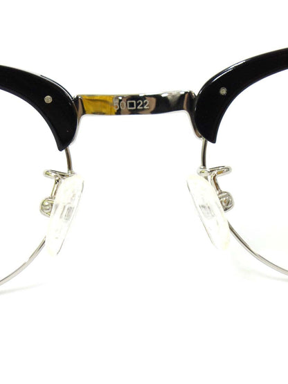 シュロン ロンサー リベレーション メガネ ブラック/シルバー コンビフレーム フルリム ボストン ITDI8ZRZ5394