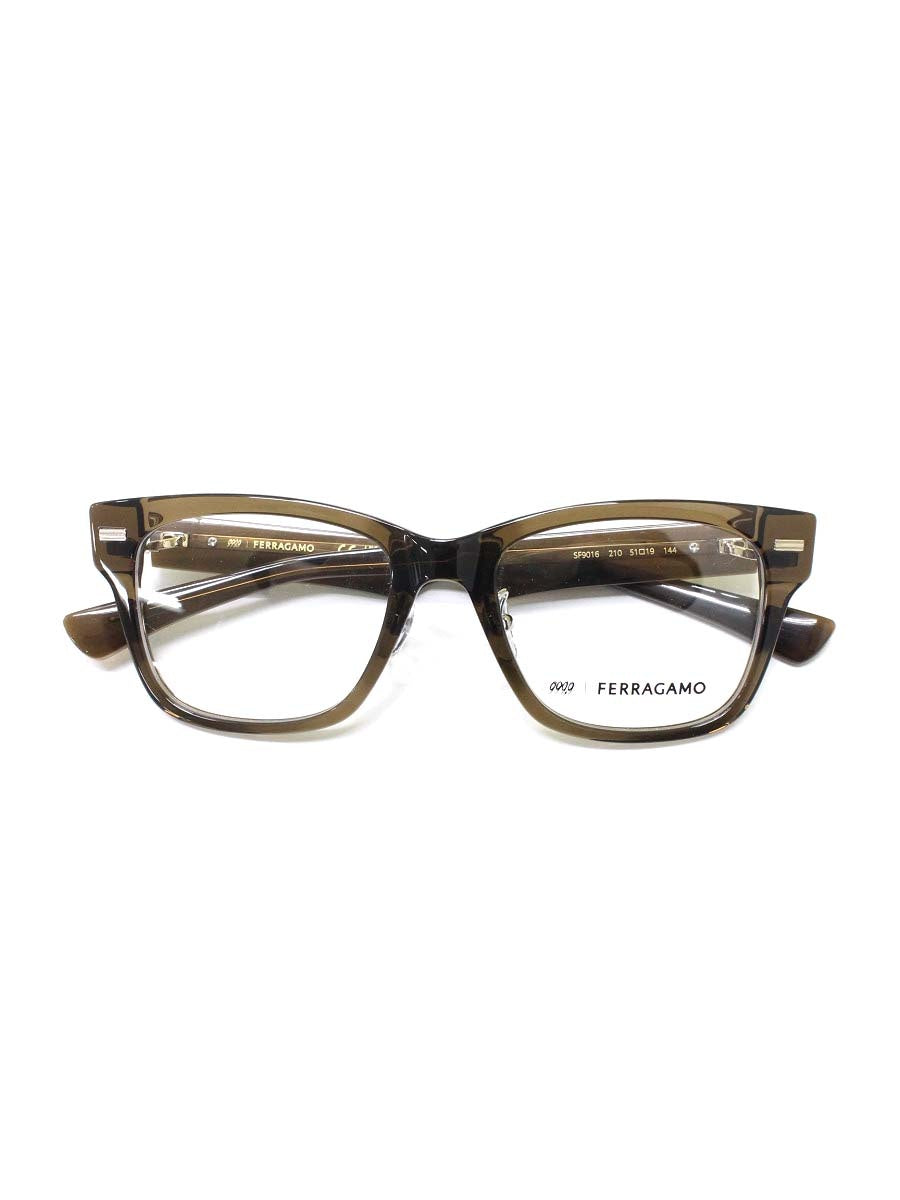 フォーナインズ SF9016 210 メガネ ブラウン 999.9×Ferragamo コラボ セルフレーム フルリム ウェリントン ITIF4HBQ7KBC
