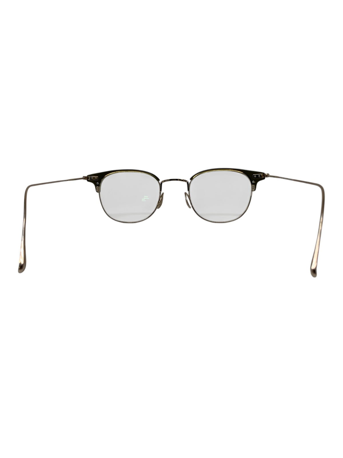ユウイチトヤマ JINGASA UD-160 メガネ Olive drab / White gold メタル フルリム サーモントブロウ ITJAVT6NMSV5