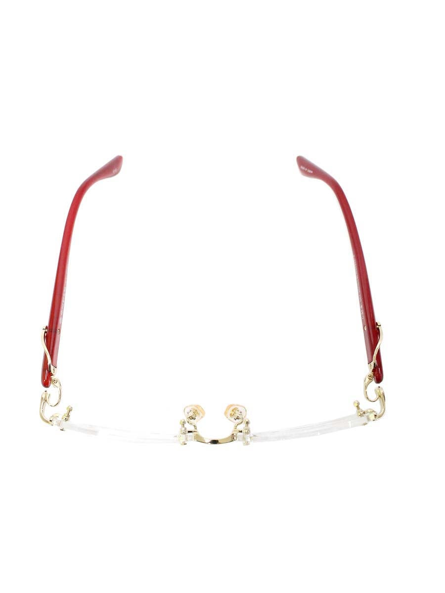 中村勘三郎 KN-2642 メガネ ワインレッド シープホーン スワロフスキーリング リムレス ITGVBZ4DE2A5