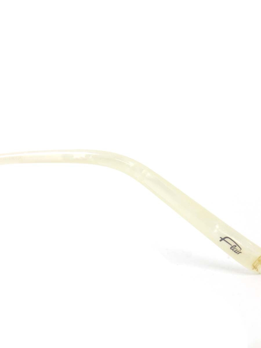 フレア FLAIR 202 メガネ ゴールド/ホワイト メタルフレーム フルリム ウエリントン ITE72V81X7ZW