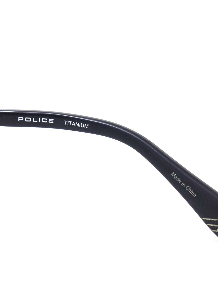 ポリス VPLD61J メガネ マットダークブルー メタルフレーム スクエア IT68JXSKZG7C