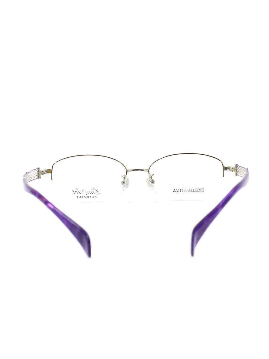 ラインアートシャルマン XL1070 メガネ パープル/シルバー メタルフレーム ハーフリム スクエア IT13USEK4CAW