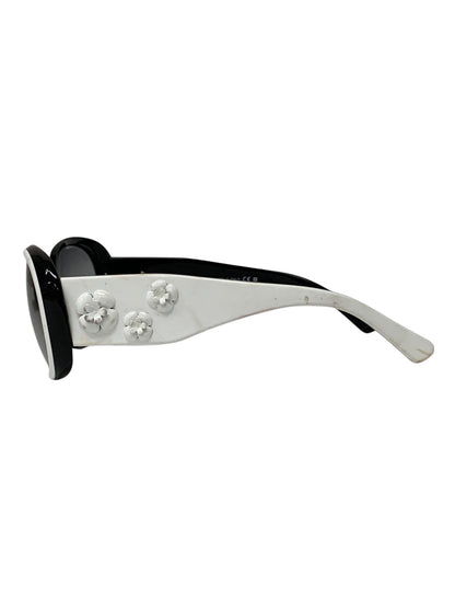 シャネル 5113 サングラス  ホワイト セルフレーム フルリム ウェリントン フラワー ITECYA8X1XNK