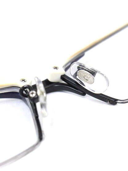 サムライ翔 SS-T24 メガネ ホワイト/ブラック/シルバー 智 セルフレーム ハーフリム スクエア ITA6AGNWTXNA