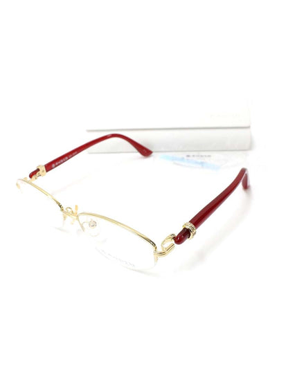 中村勘三郎 KN-2670 メガネ ゴールド/レッド ストーン付き スクエア  COL.C-2 ITZIM09US6EC