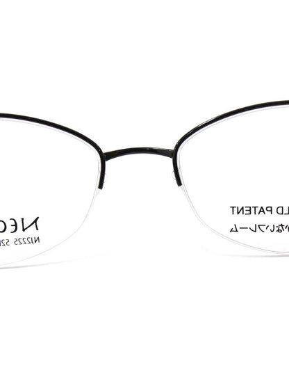 ネオジン NJ2225 メガネ ブラック メタルフレーム ハーフリム 鼻パッドがないフレーム IT9653HKDEUY