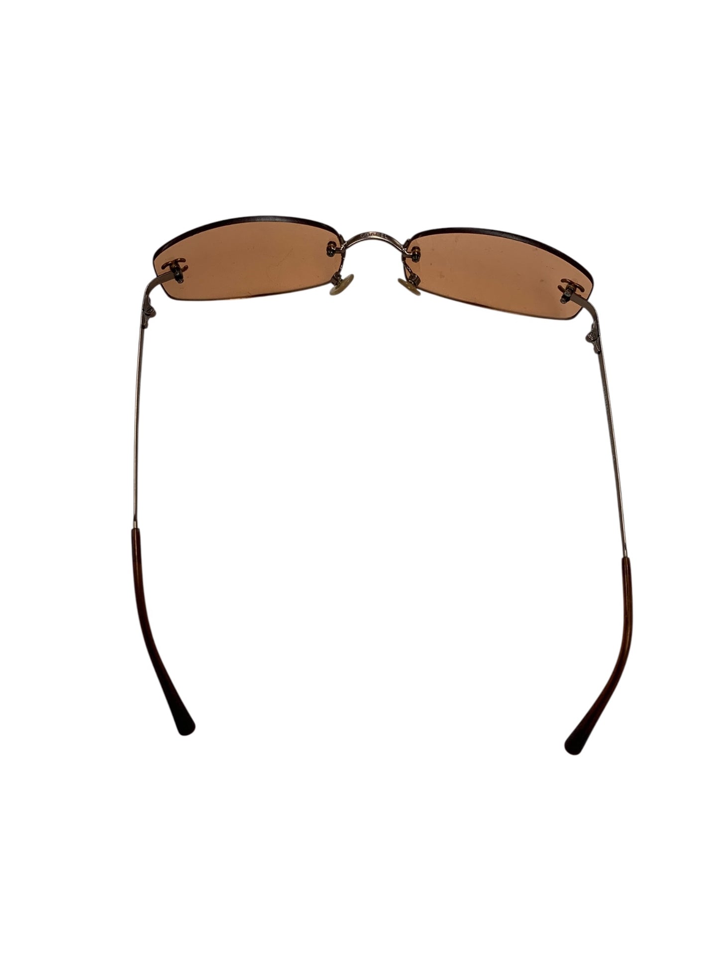 シャネル 4002 サングラス ブラウン ココマーク メタルフレームリムレス（フチなし）スクエア ITKJD9Y3BBL8