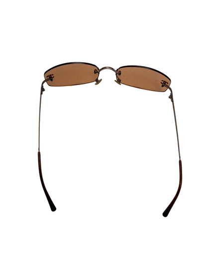 シャネル 4002 サングラス ブラウン ココマーク メタルフレームリムレス（フチなし）スクエア ITKJD9Y3BBL8