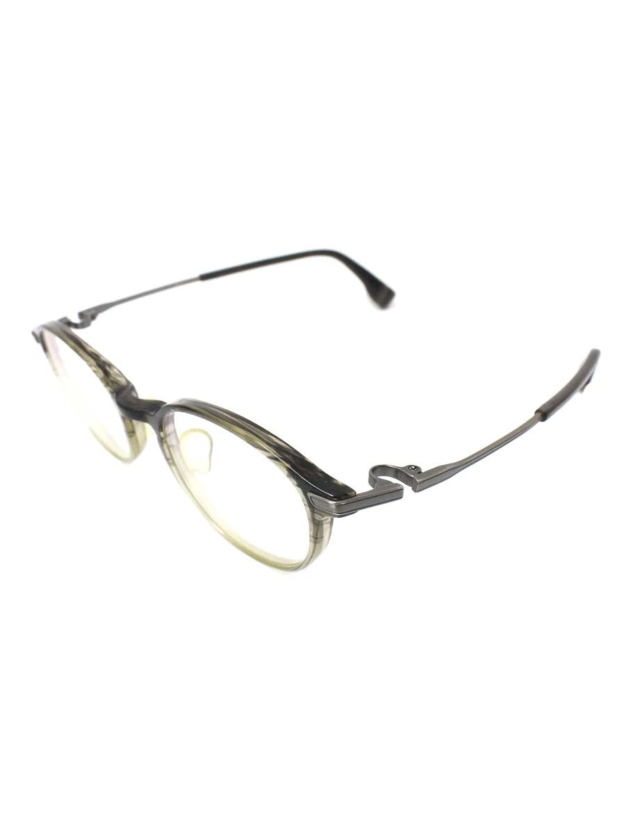 フォーナインズ NPM-17 メガネ スモークササ/アンティークシルバー プラスチック チタン コンビフレーム フルリム ボストン ITK25MU3JXEI
