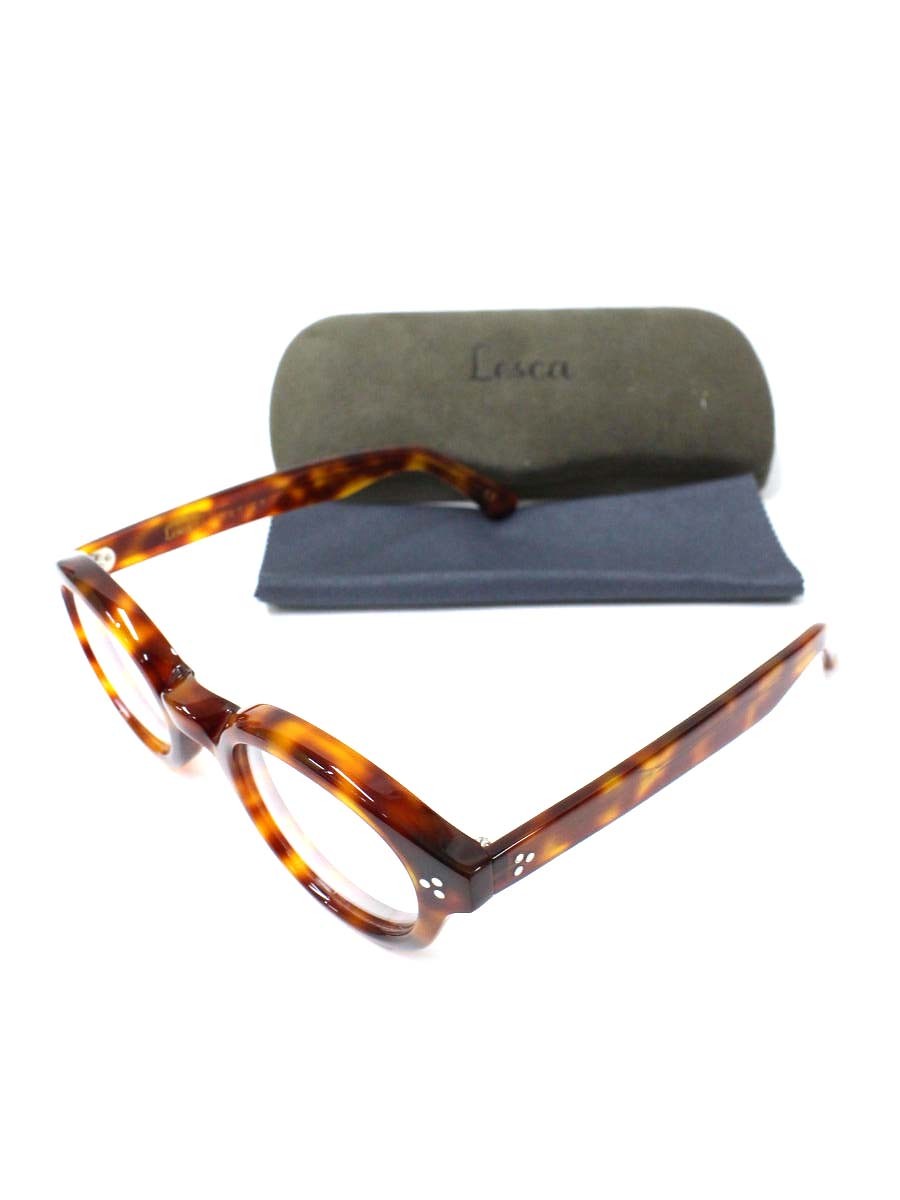 レスカルネティエ La Corb's メガネ ブラウン セルフレーム ボストン デミ柄 IT6LYIKLG2UG