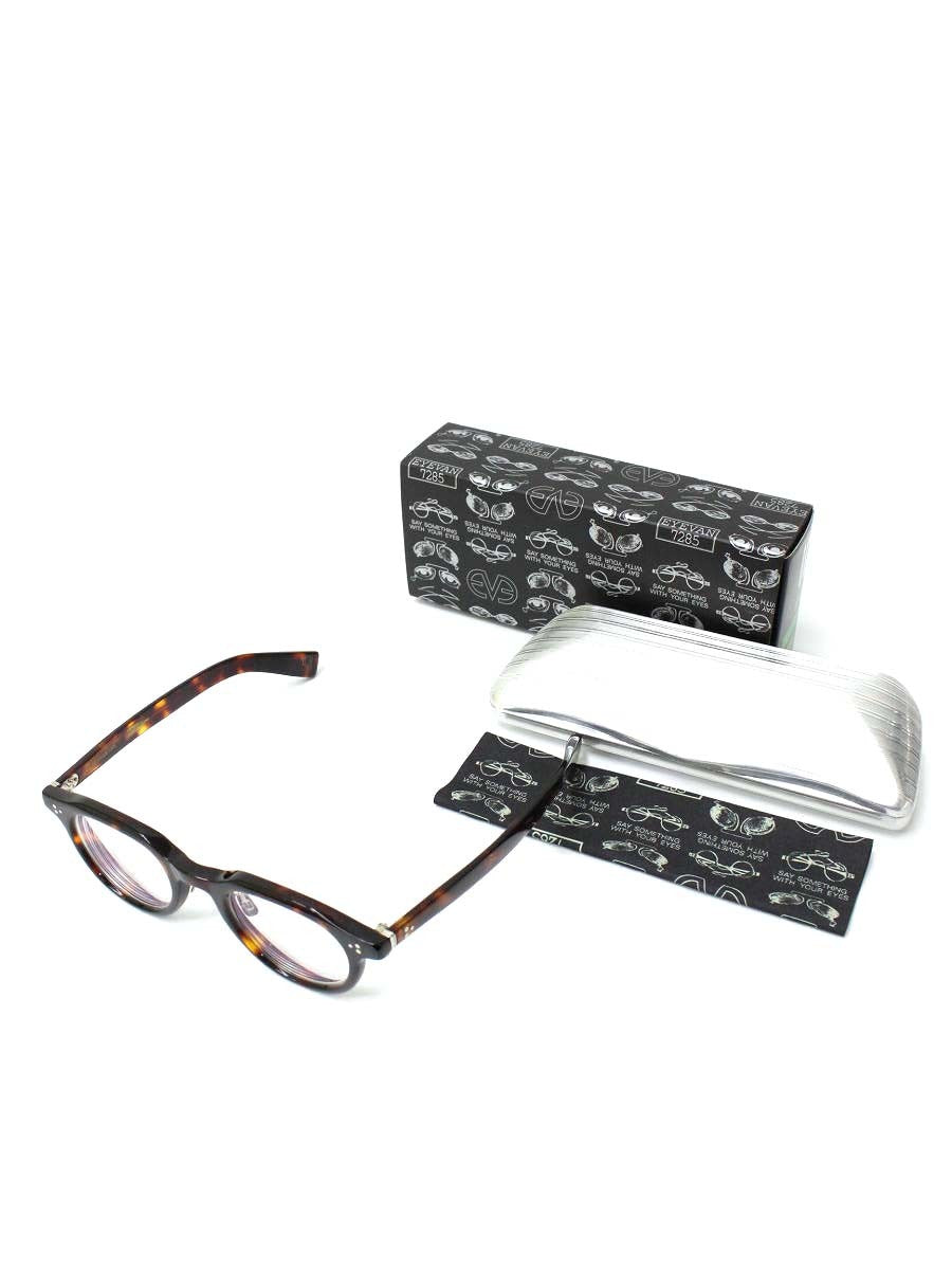 アイヴァン7285 340MR(48) メガネ ブラウン メタルノーズ べっ甲柄 セルフレーム フルリム ボストン ITJH091LM700