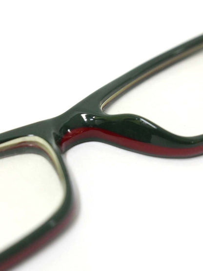 グッチ GG1525 メガネ グリーン/レッド/ゴールド セルフレーム フルリム スクエア ITVMJ35FBK26