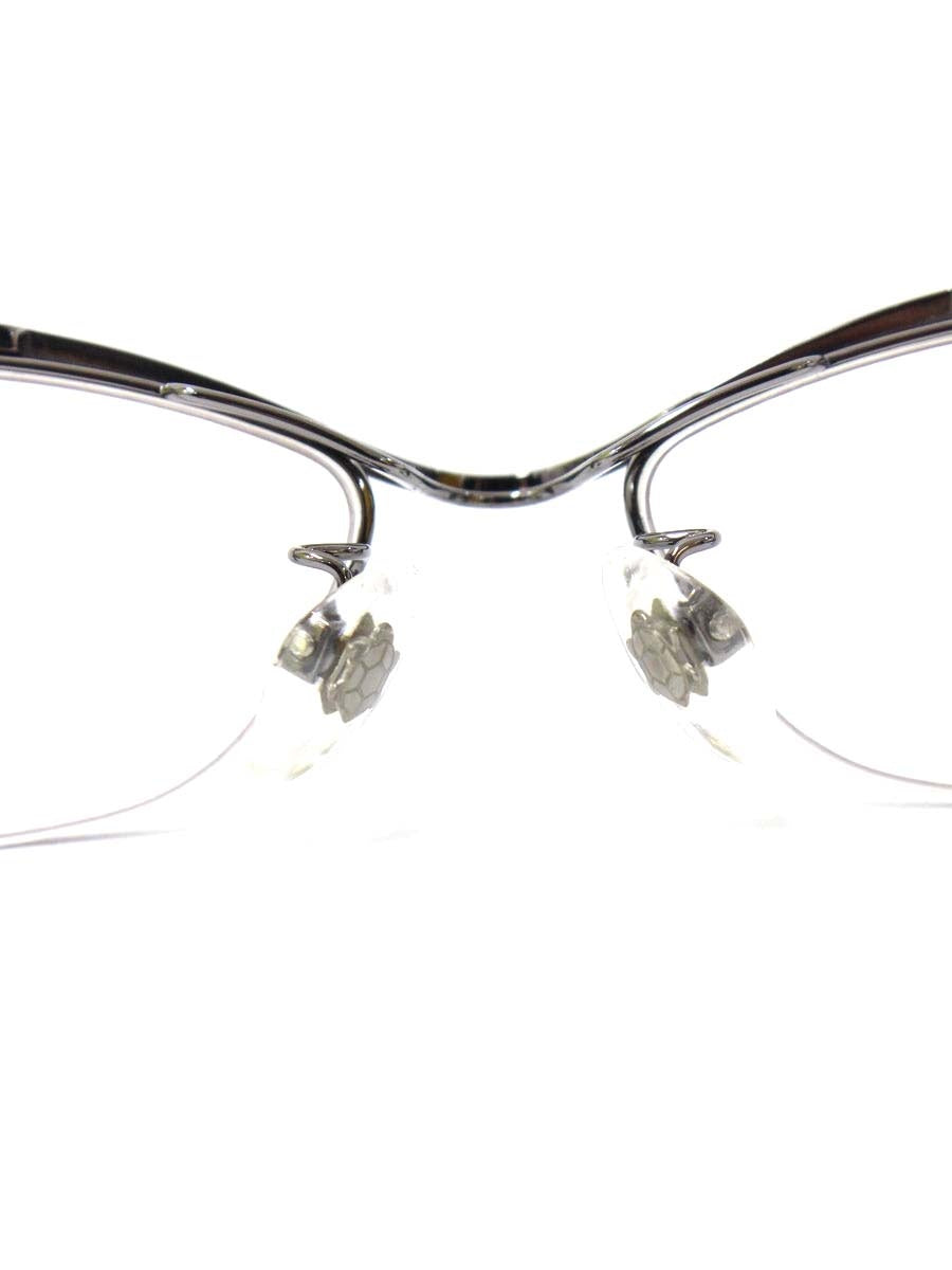 フォーナインズ S-307T メガネ ガンメタル/グレー メタルフレーム ハーフリム（ナイロール）スクエア IT9PGQF4OVDC