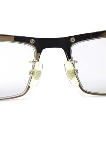 レスザンヒューマン KICK-ASS D'Amico メガネ ブラック/シルバー コンビフレーム フルリム スクエア ITAFEGT7UAJW