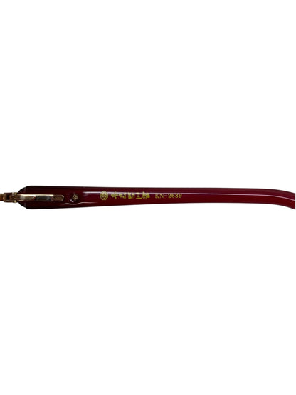中村勘三郎 KN-2639 メガネ ピンク/レッド シープホーンコンビ フルリム オーバル IT6Y8DTTE55J