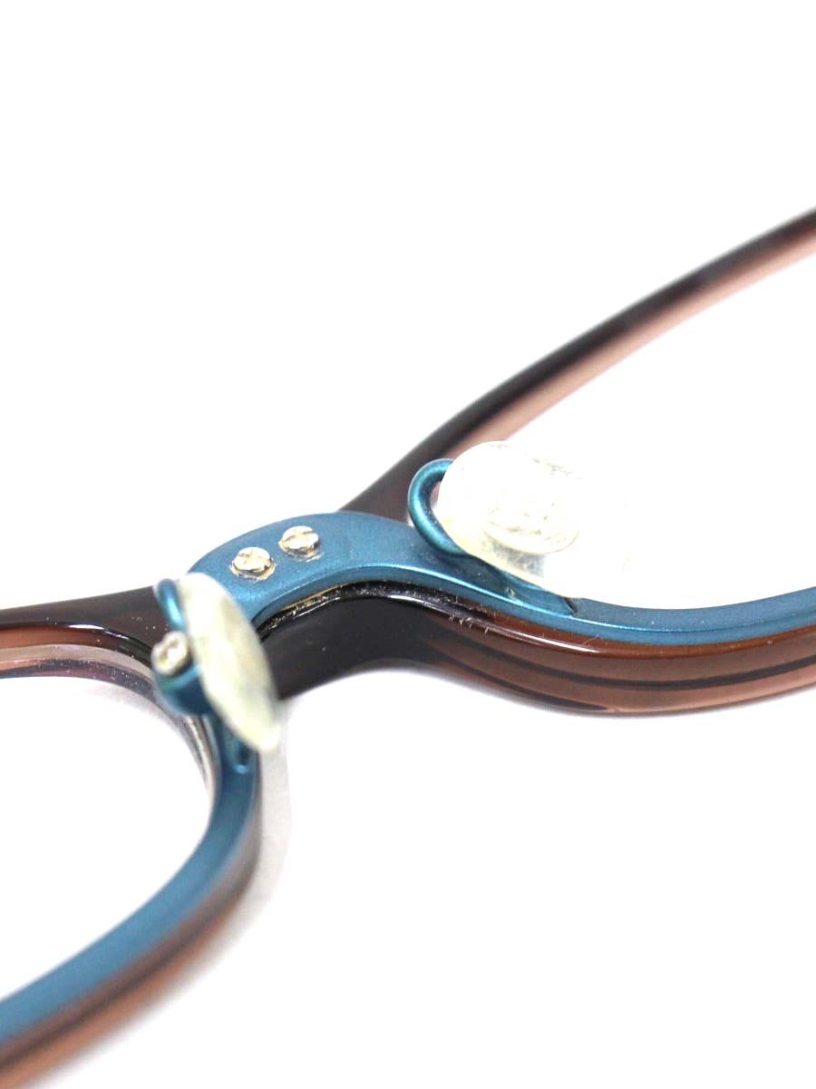 ベセペセ BP-3091 メガネ ブラウン/ブルー スクエア コンビフレーム IT25TZWGO980