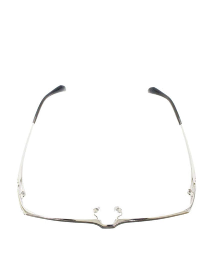 サムライ翔 リラックスライン 仁 SS-J225 メガネ シルバー/ブラッククリア メタルフレーム ハーフリム スクエア ♯1 IT7S39FDXH34