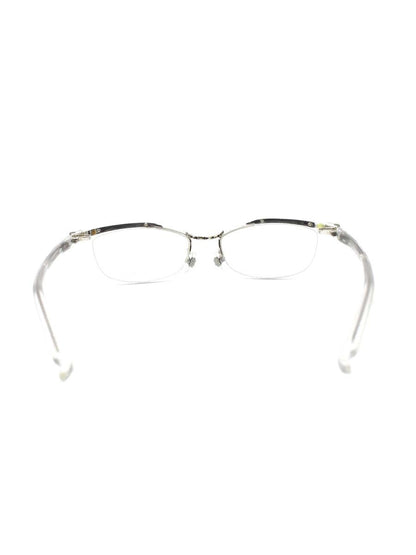 フォーナインズ M-18 メガネ シルバー/クリア コンビフレーム ハーフリム スクエア ITCWTDU5K4KW