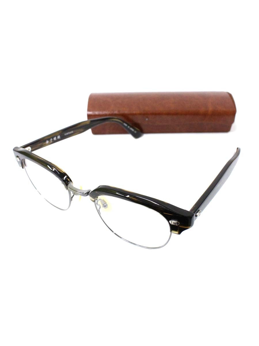 金子眼鏡 VINTAGE KV-174 メガネ ブラウン/メタルシルバー サーモントブロー ITCXQHIA0ACG