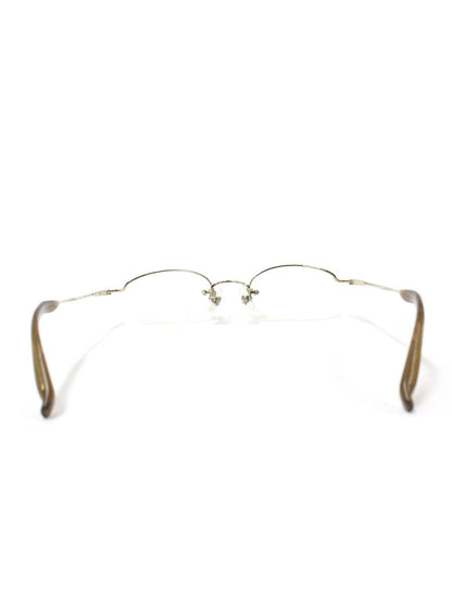 フォーナインズ O-04T メガネ ベージュブラウン/ゴールド メタルフレーム ハーフリム オーバル IT9ZH4YWM2L2