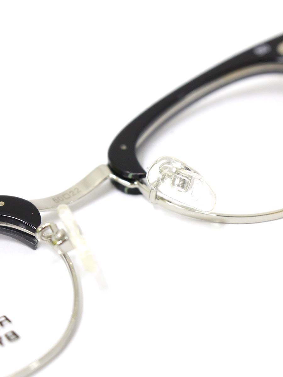 シュロン ロンサー リベレーション メガネ ブラック/シルバー コンビフレーム フルリム ボストン ITDI8ZRZ5394