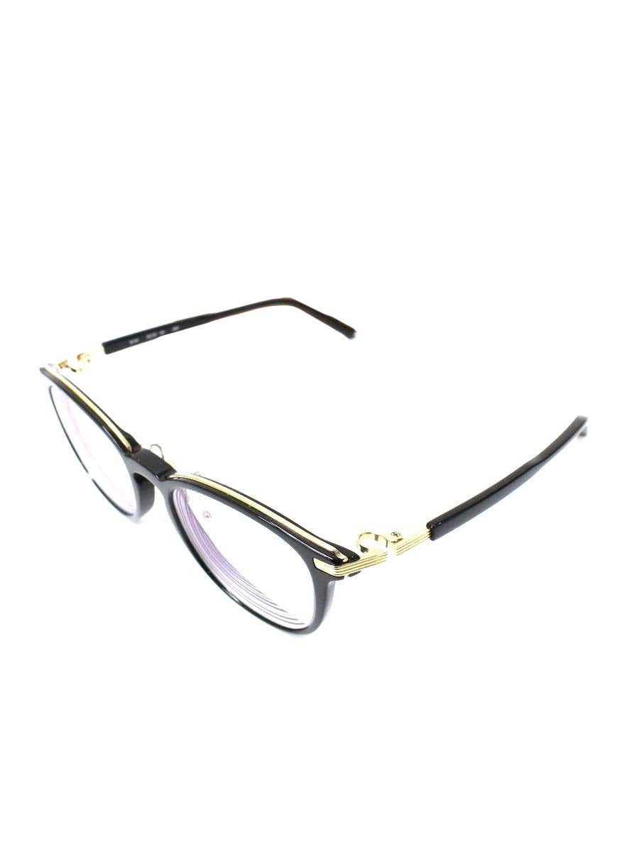 フォーナインズ M-104 メガネ ブラック/ゴールド コンビフレーム フルリム ウェリントン ITS57ESISA7S