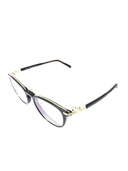 フォーナインズ M-104 メガネ ブラック/ゴールド コンビフレーム フルリム ウェリントン ITS57ESISA7S