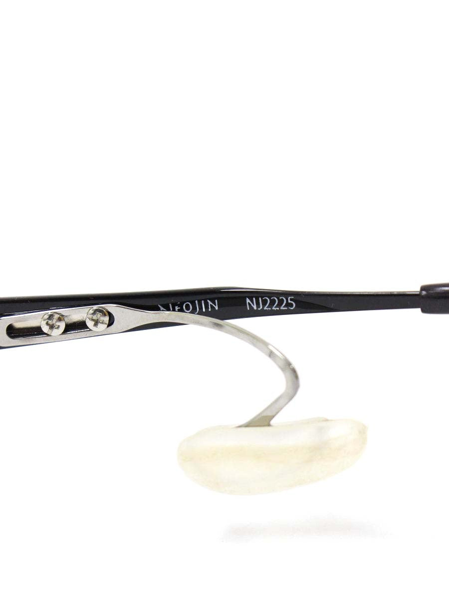 ネオジン NJ2225 メガネ ブラック メタルフレーム ハーフリム 鼻パッドがないフレーム IT9653HKDEUY