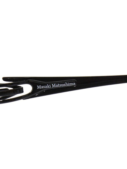 マサキマツシマ MF-1243 メガネ ブラック メタルフレーム ハーフリム（ナイロール）スクエア ITQSTDU04EDG