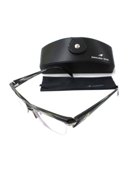 サムライ翔 SS-J24 メガネ グレーデミ/シルバー 仁 セルフレーム ハーフリム スクエア ITYCH4QD5Y4O