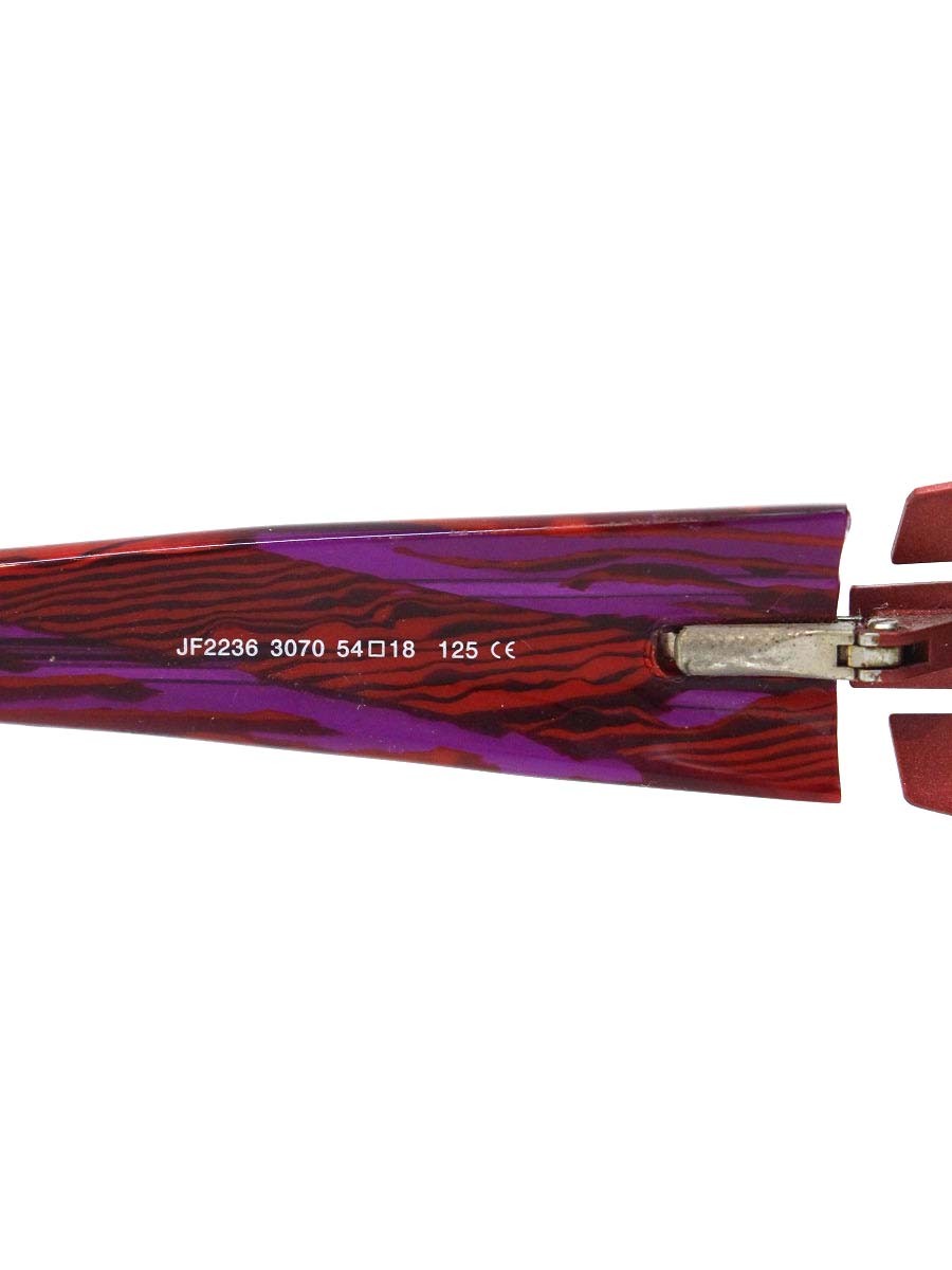 ジェイエフレイ JF2236 メガネ レッド 変形スクエア コンビフレーム ITGQYYL7159A