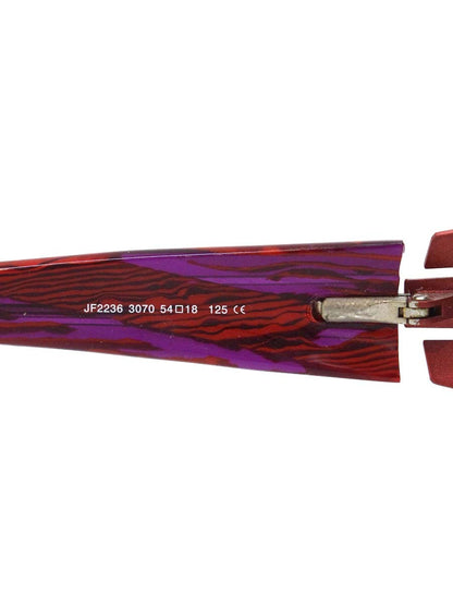 ジェイエフレイ JF2236 メガネ レッド 変形スクエア コンビフレーム ITGQYYL7159A