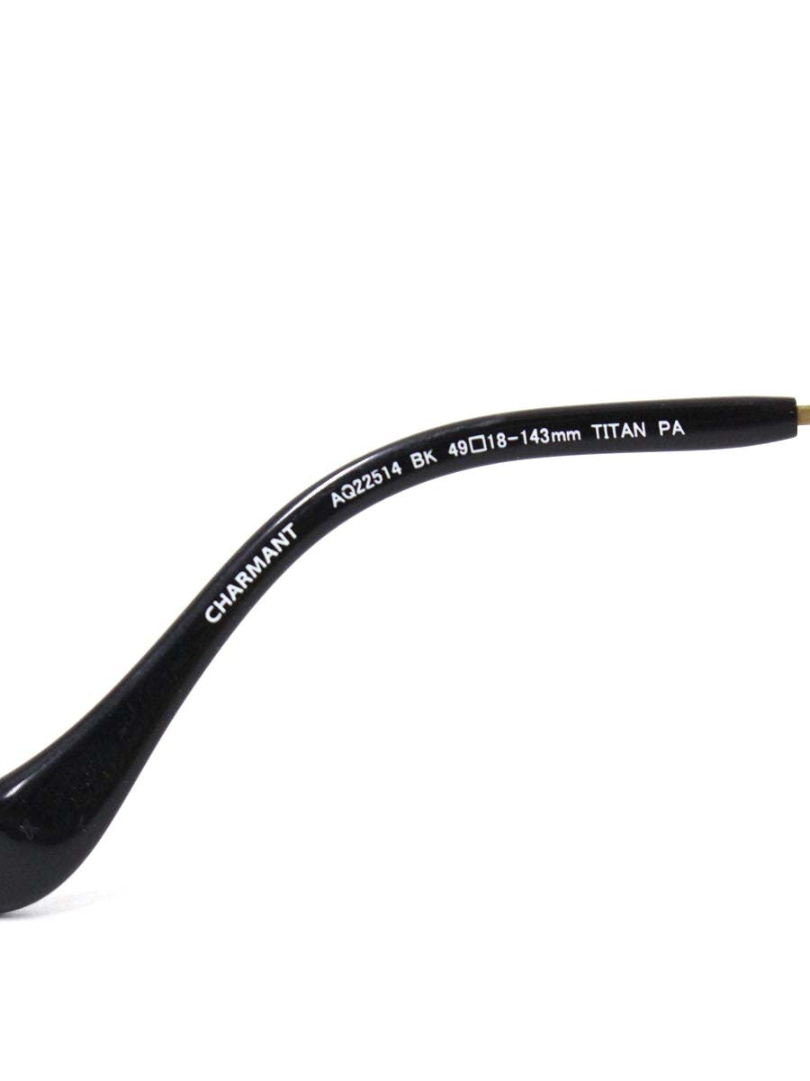 シャルマン アクアリバティ AQ22514 メガネ ブラック/アンティークゴールド チタン ウェリントン ITGA1RW5P8I0