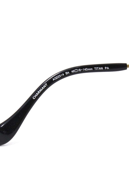 シャルマン アクアリバティ AQ22514 メガネ ブラック/アンティークゴールド チタン ウェリントン ITGA1RW5P8I0