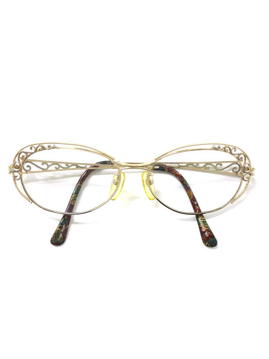 マティニヨン MT6003 メガネ ゴールド マーブル柄 IT5T63M04NQH